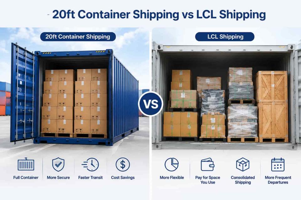 20ft Container Shipping vs LCL Shipping