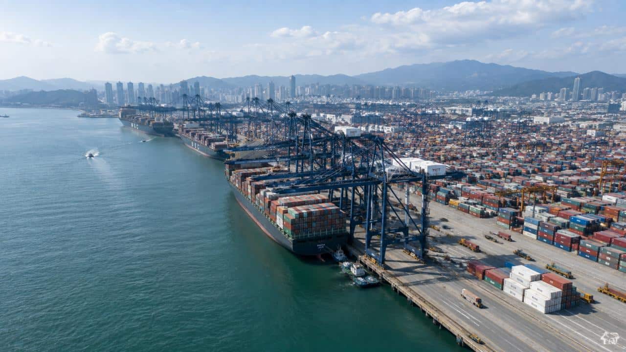China Container Terminal Aerial View