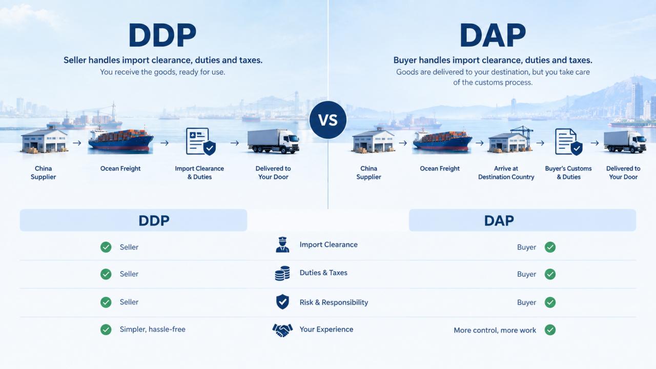 DDP vs DAP difference in import customs clearance, duties and taxes