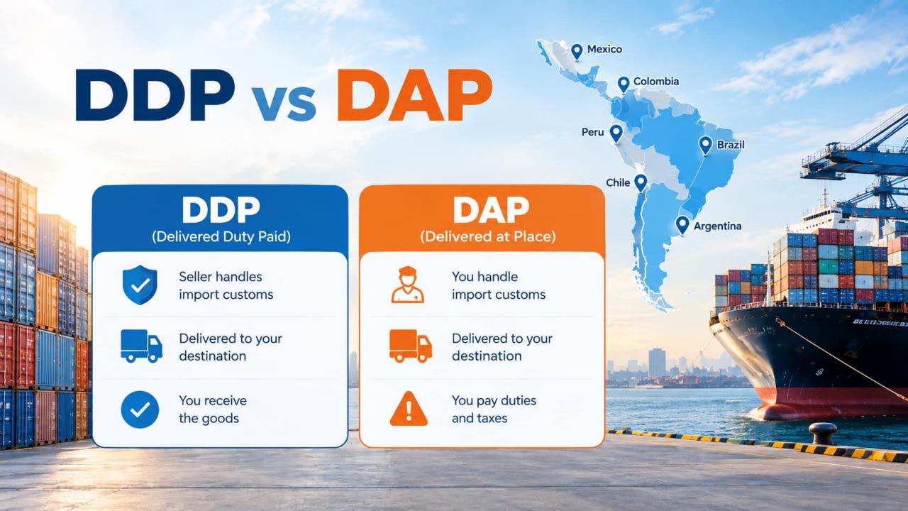 DDP vs DAP Incoterms for shipments from China to Latin America