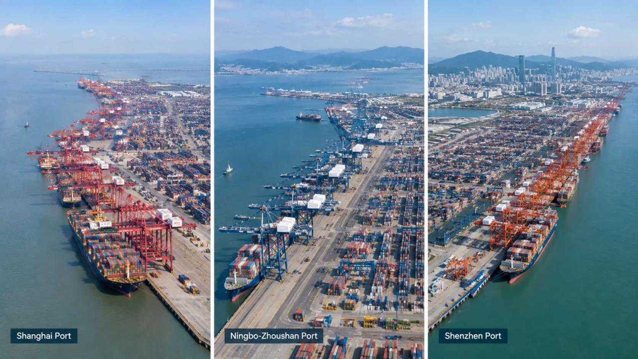 Shanghai Ningbo Shenzhen Ports Comparison
