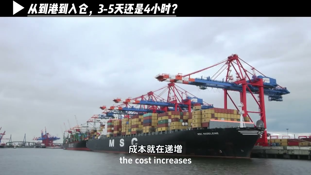 Cargo ship at port in GWT customs clearance video
